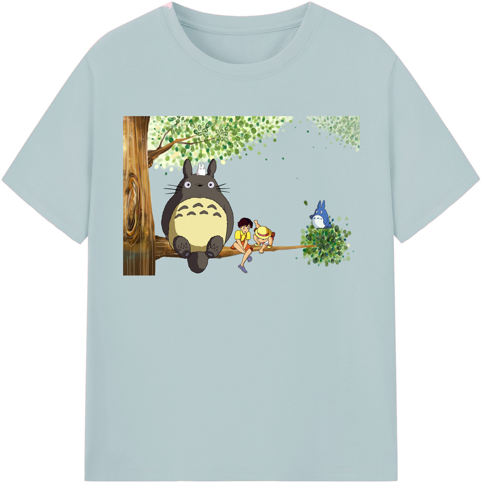（画像用） となりのトトロ 草壁メイ 草壁サツキ My Neighbor Totoro Satsuki Kusakabe Mei Kusakabe 綿100％半袖Tシャツ（フロントプリント）